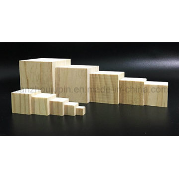 Cubo de bloco de madeira polido personalizado vários DIY pinho